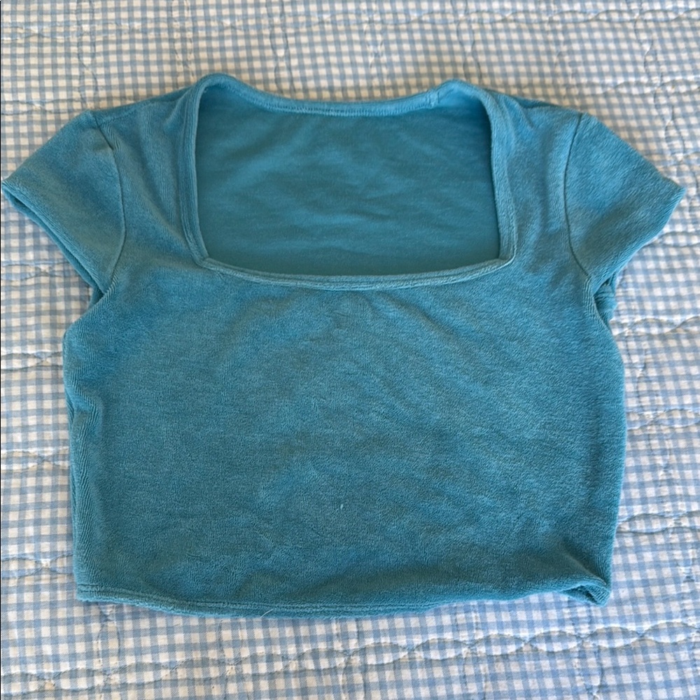 ALO Yoga Blue Crop Top